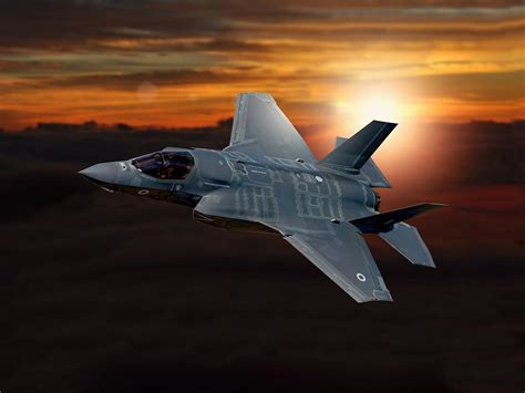 RAF F-35B Lightning II Sunrise Digital Art by Mil Merchant