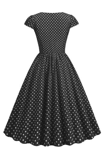 Zapaka Women Vintage Dress A Line Polka Dots Swing 1950s Dress Zapaka Uk