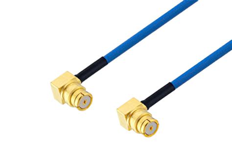 Smp Female Right Angle To Smp Female Right Angle Cable 60 Inch Length Using Pe P047 Coax