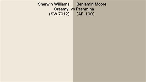 Sherwin Williams Creamy SW 7012 Vs Benjamin Moore Pashmina AF 100