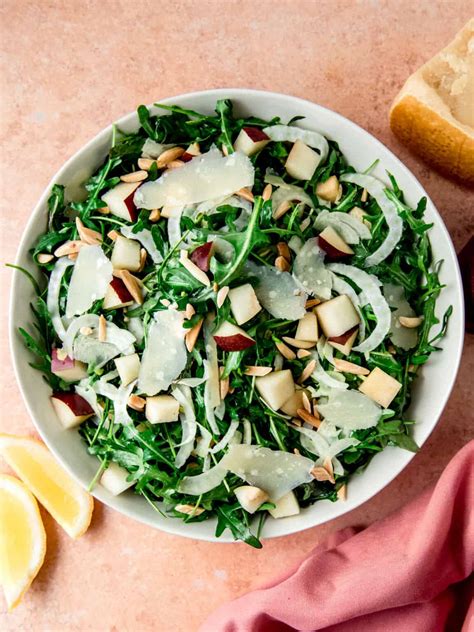 Arugula Pear Salad With Parmesan Vinaigrette The Little Ferraro Kitchen