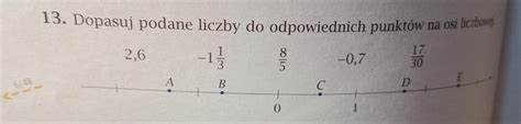 Str Zad Dopasuj Podane Liczby Do Odpowiednich Punkt W Na Osi