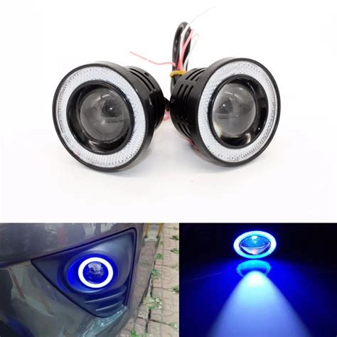 3 5 Inch Car Universal COB LED Angel Eyes Light Fog Lamp W Lens Auto