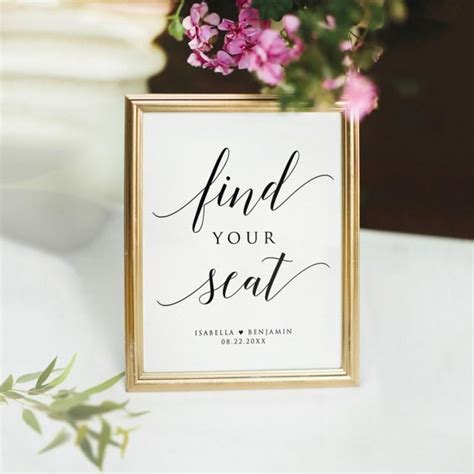 Wedding Seating Sign Wedding Ceremony Sign Find Your Seat Sign