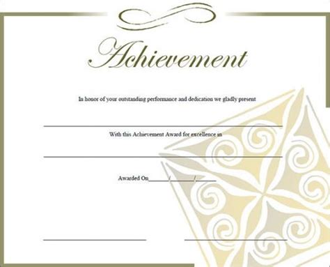 Editable Army Certificate Of Achievement Template Doc Example Posted By