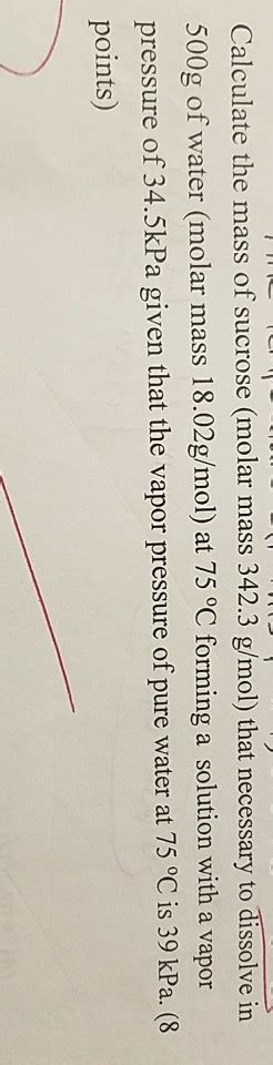 Solved Calculate the mass of sucrose (molar mass 342.3 | Chegg.com