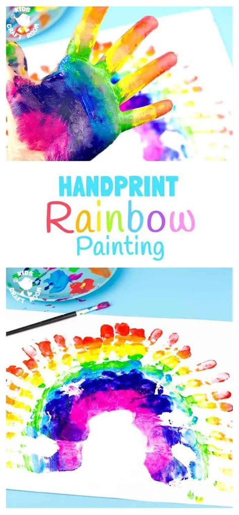 Gorgeous Handprint Rainbow Painting - Kids Craft Room