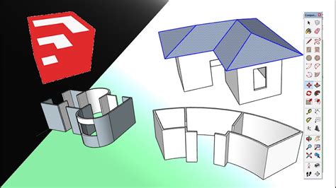 Muros Curvos Y Techos Inclinados Sketchup Youtube