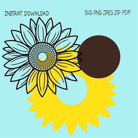 Girasol Svg Flower Svg Layered Svg Clipart Sunflower Svg Etsy México