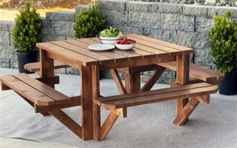 Square Picnic Table – Free Woodworking Plan.com