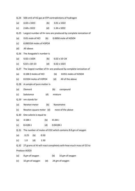 Chemistry Mock Test Pdf