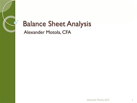 PPT - Balance Sheet Analysis PowerPoint Presentation, free download ...