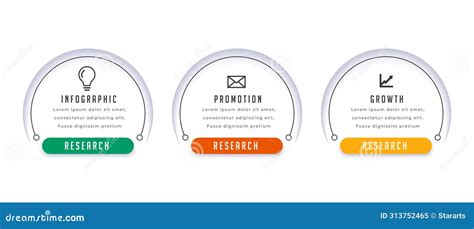 Modern Three Step Infographic Workflow Diagram Banner Design Stock