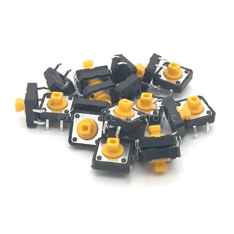 Pcs X X Mm Tactile Switches Yellow Square Push Button Tact