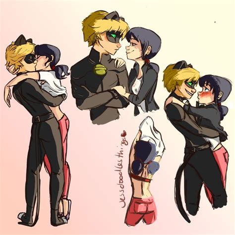 Beso Marichat Marinette Y Chat Besándose De Diferentes Formas