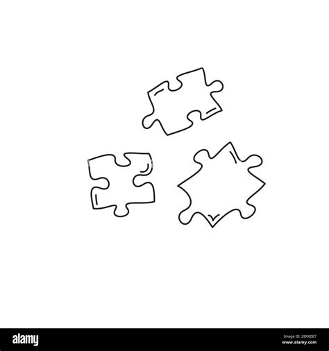 Cartoon Illustration Jigsaw Puzzle Clip Black And White Stock Photos