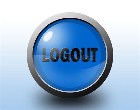 Logout Icon Circular Glossy Button Stock Illustration Illustration