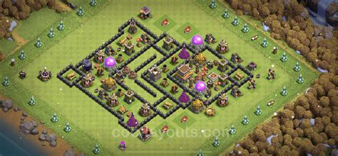 Trophy Defense Base Th8 With Link Anti Air Dragon Clash Of Clans Town Hall Level 8 Base