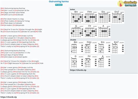 Chord: Outrunning karma - tab, song lyric, sheet, guitar, ukulele | chords.vip