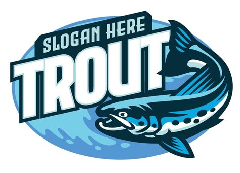 Trout Fishing Sport Logo Design Illustration 39412760 Vector Art at