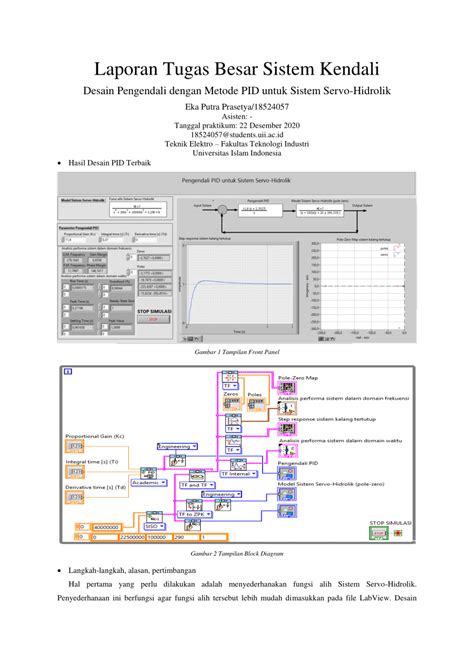 Pdf Laporan Tugas Besar Sistem Kendali Desain Pengendali Dengan