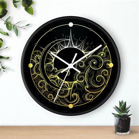 Sun And Moon Clock 10 Wall Clock Astrology Decor Wall Etsy