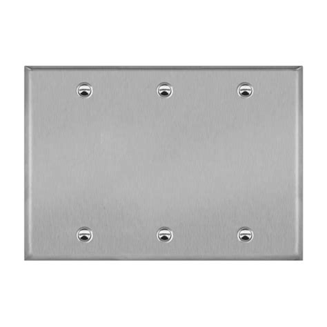 Blank Cover Three Gang Metal Wall Plate Enerlites