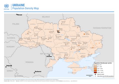 Ukraine: Population Density Map (02 March 2022) | OCHA