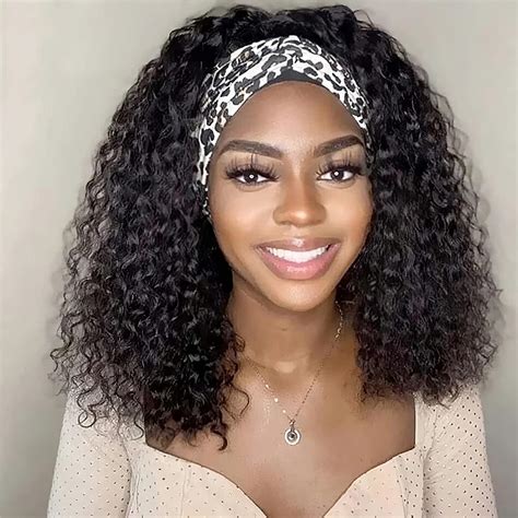 Amazon Headband Wig Human Hair Deep Wave Headband Wig Glueless