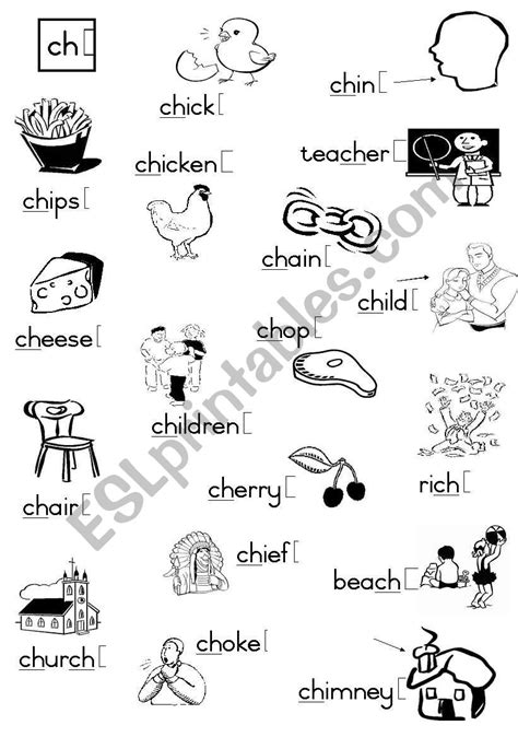 Ch Consonant Diagraph Esl Worksheet By Joeyb