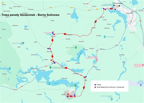 Trasa parady Międzynarodowy Zlot Pojazdów Militarnych Gąsienice i
