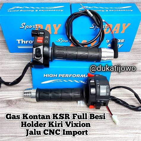 Jual Gas Spontan Kontan KSR Set Holder Kiri Vixion Plus Hazard Set