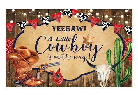 Buy Allenjoy 82 X 59 Western Baby Shower Backdrop For Boy It S A