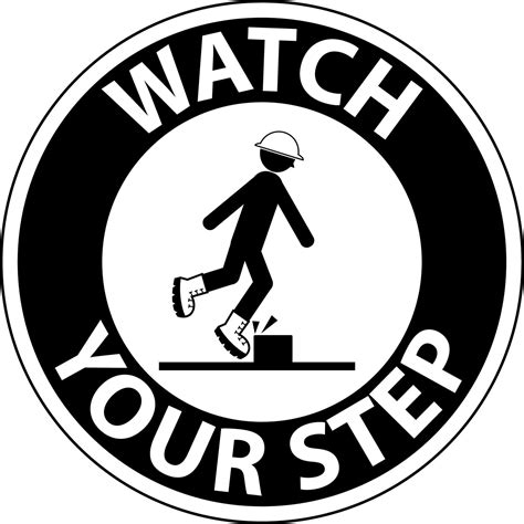 Watch Your Step Floor Sign On White Background 7798016 Vector Art at Vecteezy