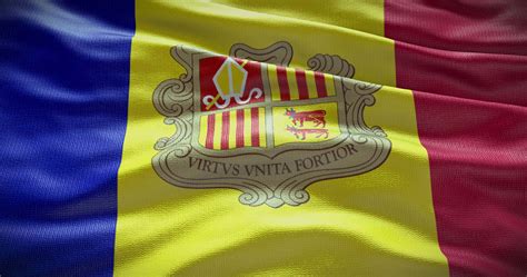 andorra país bandeira acenando fundo, 4k pano de fundo animação