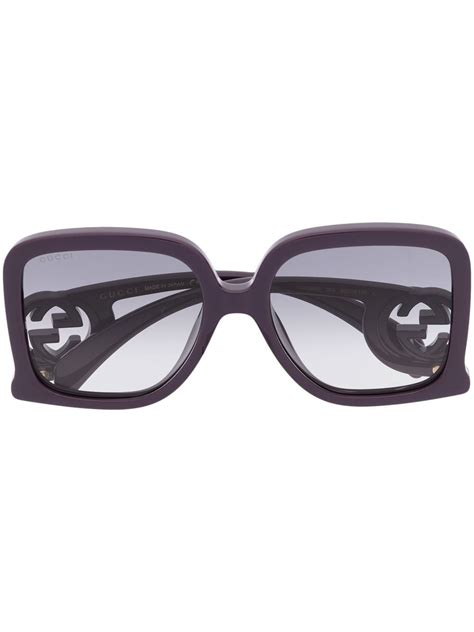 Gucci Eyewear Logo Engraved Frame Sunglasses Farfetch