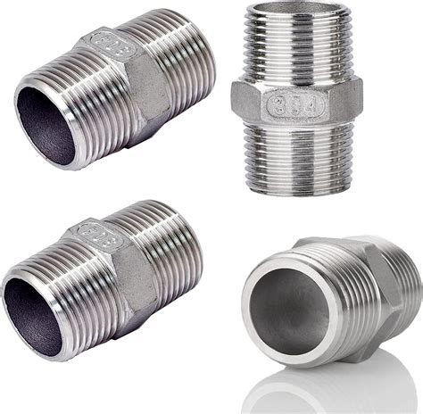 Buy 4pcs Hex Nipple 34 Male X 34 Male Pipe Fittings 304 Stainless Steel 34 Inch Npt Male