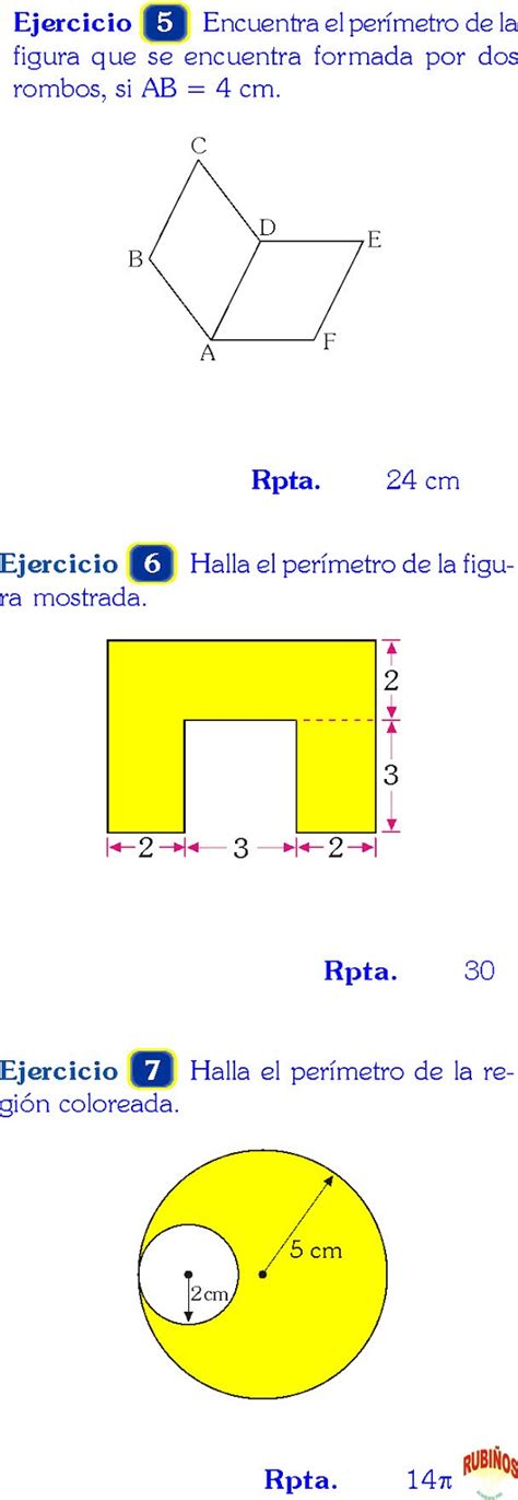 Areas Y Perimetros Problemas Resueltos De Secundaria O Media Pdf Y Videos