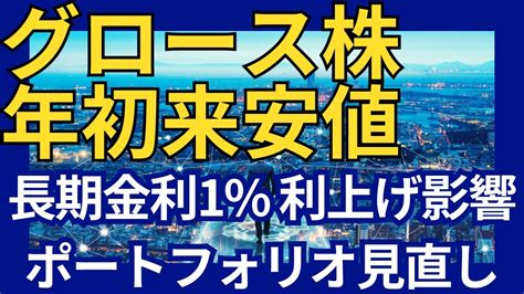 グロース市場の現状と投資戦略の見直し グロース250が日々年初来安値を更新 長期金利 1％へ利上げ影響 アメリカnasdaqは順調なのになぜ