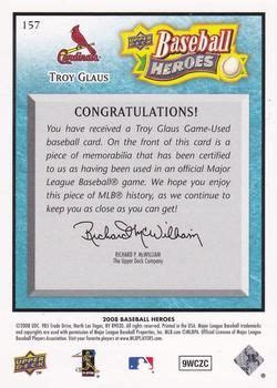 2008 Upper Deck Baseball Heroes Troy Glaus Jersey Card