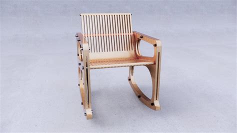 Parametric Rocking Chair DXF File Cnc Cut Plywood Chair Custom Etsy