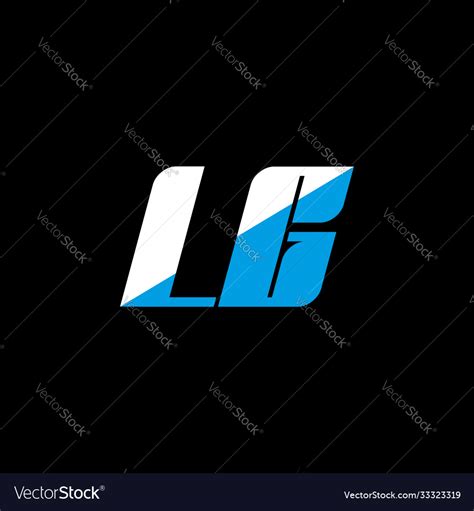 Lg Letter Logo Design On Black Background Vector Image