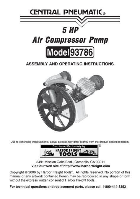 Central Pneumatic 21 Gallon Air Compressor Parts Diagram - Diagram ...