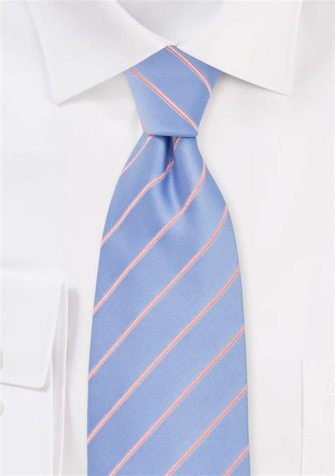 Mens Necktie In Light Blue And Pink Cheap Neckties