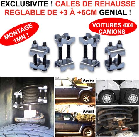 3 à 7 CM Kit de Rehausse Réglable pour Suspension a Ressorts Montage