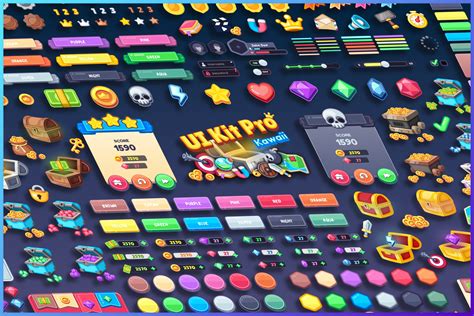 Ui Kit Pro Kawaii 2d Gui Unity Asset Store