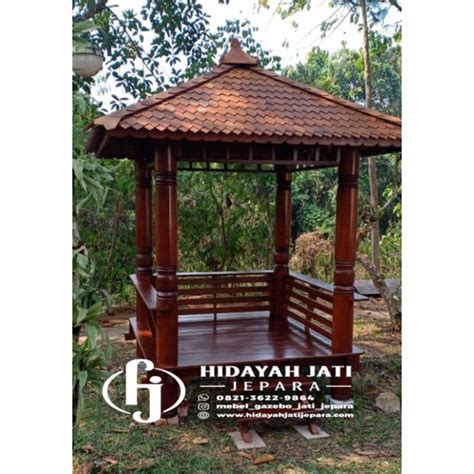 Jual Gazebo Kayu Kelapa Minimalis Saung Taman Gazebo Outdoor Ukuran X