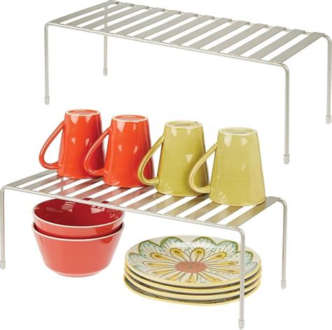 Amazon MDesign Modern Metal Storage Shelf Rack 2 Tier Raised