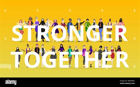 We Are Stronger Together Slogan With Diverse Women Many Ladies