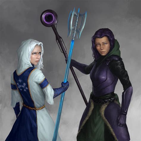 I painted Selune and Shar for a contest in a FB group, pretty proud of ...